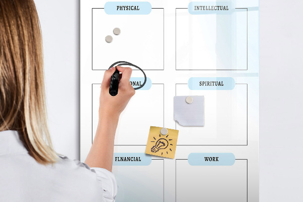 Lavagna magnetica scrivibile Vision Board per obiettivi personali