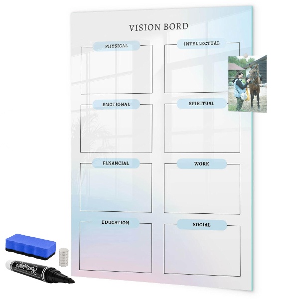 Lavagna magnetica scrivibile Vision Board per obiettivi personali