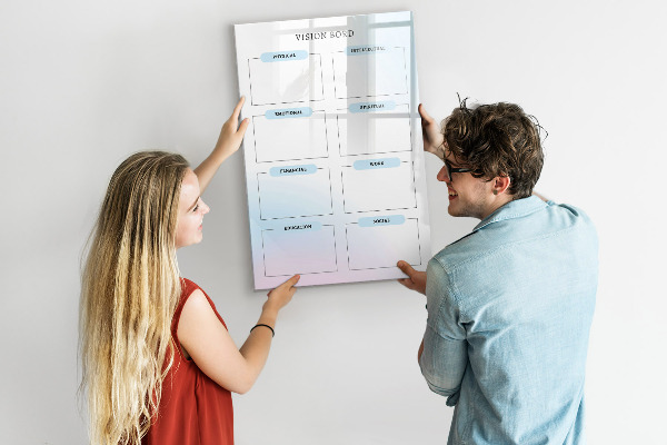 Lavagna magnetica scrivibile Vision Board per obiettivi personali