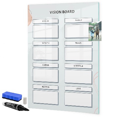 Lavagna magnetica con pennarelli Vision Board per una vita migliore