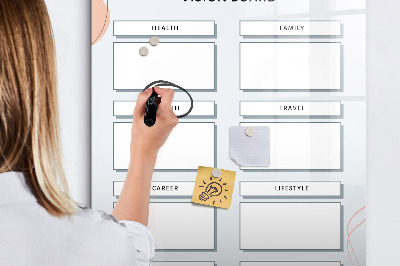 Lavagna magnetica con pennarelli Vision Board per una vita migliore