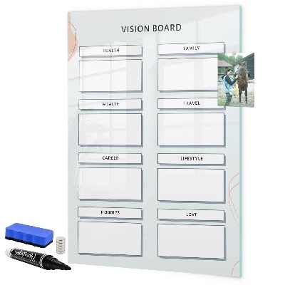 Lavagna magnetica con pennarelli Vision Board per una vita migliore