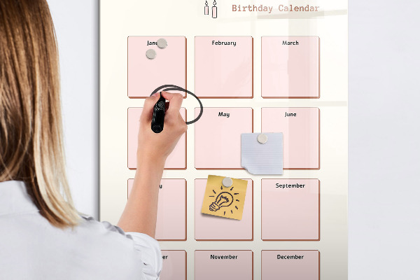 Lavagna magnetica scrivibile Calendario dei compleanni con spazio per le foto