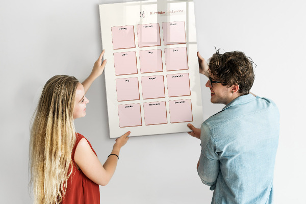 Lavagna magnetica scrivibile Calendario dei compleanni con spazio per le foto
