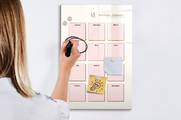 Lavagna magnetica scrivibile Calendario dei compleanni con spazio per le foto