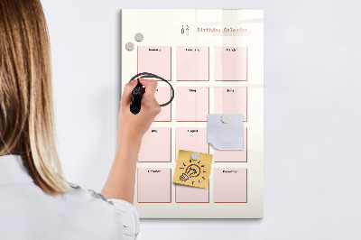 Lavagna magnetica scrivibile Calendario dei compleanni con spazio per le foto