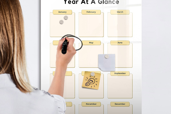Lavagna magnetica scrivibile Calendario annuale personalizzabile