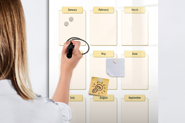 Lavagna magnetica scrivibile Calendario annuale personalizzabile