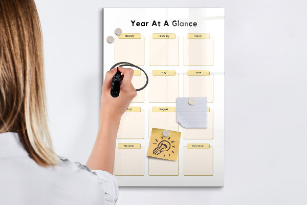 Lavagna magnetica scrivibile Calendario annuale personalizzabile