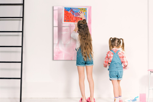 Lavagna magnetica scrivibile Lavagna rosa per appunti e foto