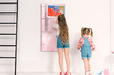 Lavagna magnetica scrivibile Lavagna rosa per appunti e foto