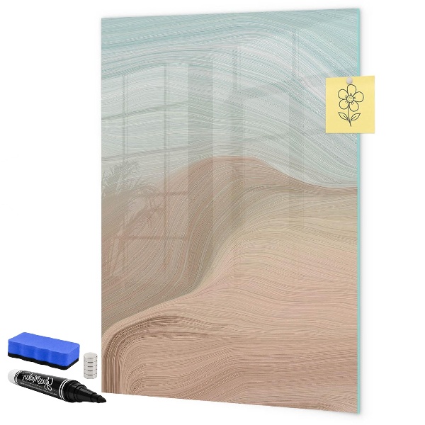 Lavagna magnetica con pennarelli Una lavagna colorata per appunti e foto.