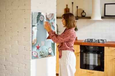 Lavagna magnetica scrivibile Ricordi estivi in ​​stile tropicale