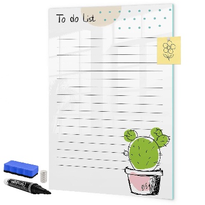Lavagna magnetica scrivibile Una lista di cose da fare con un tocco creativo
