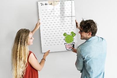 Lavagna magnetica scrivibile Una lista di cose da fare con un tocco creativo