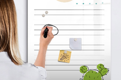 Lavagna magnetica scrivibile Una lista di cose da fare con un tocco creativo