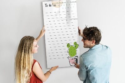 Lavagna magnetica scrivibile Una lista di cose da fare con un tocco creativo