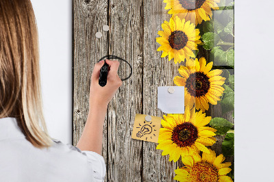 Lavagna magnetica con pennarelli Tavola creativa con fiori e foto