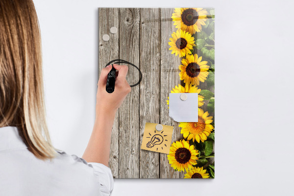 Lavagna magnetica con pennarelli Tavola creativa con fiori e foto