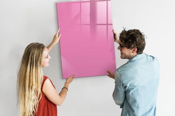 Lavagna magnetica scrivibile Lavagna rosa per appunti e foto