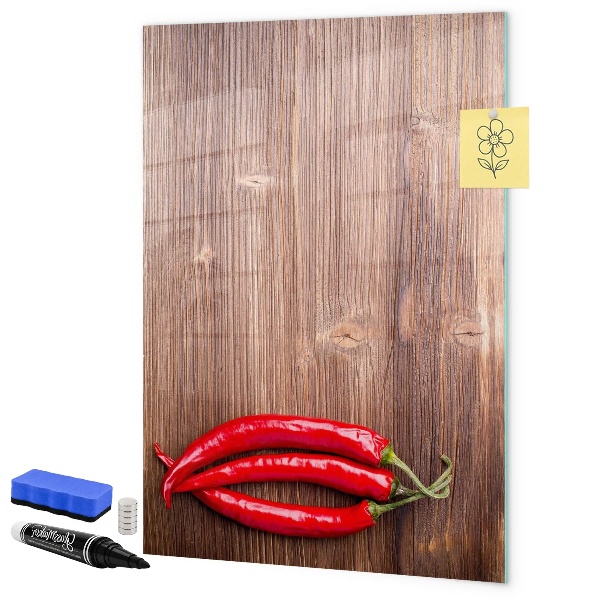 Lavagna magnetica scrivibile Ricordi di carta e peperoncini piccanti