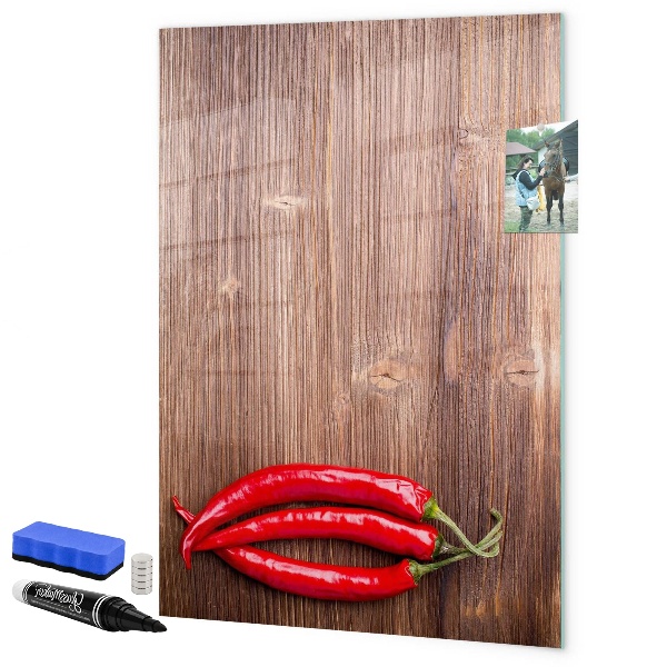 Lavagna magnetica scrivibile Ricordi di carta e peperoncini piccanti