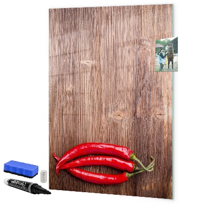Lavagna magnetica scrivibile Ricordi di carta e peperoncini piccanti