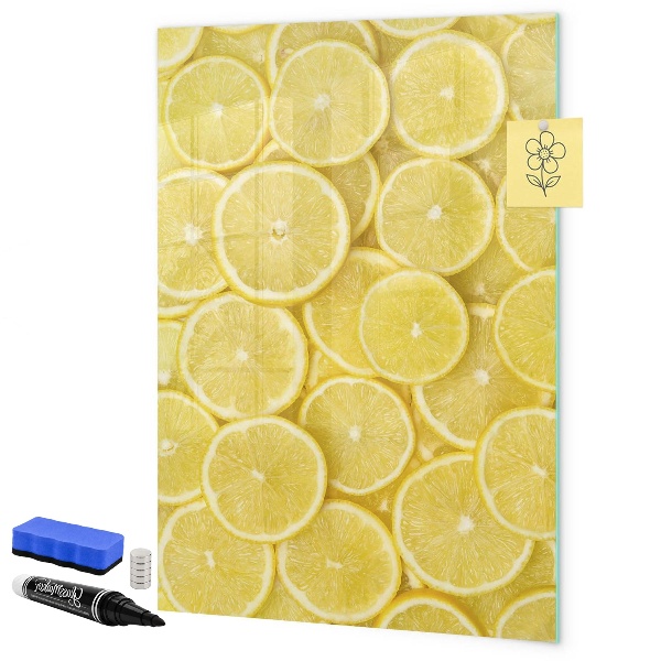 Lavagna magnetica scrivibile Lavagna per appunti con limoni colorati