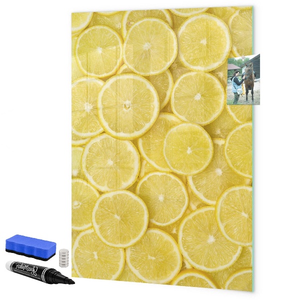Lavagna magnetica scrivibile Lavagna per appunti con limoni colorati