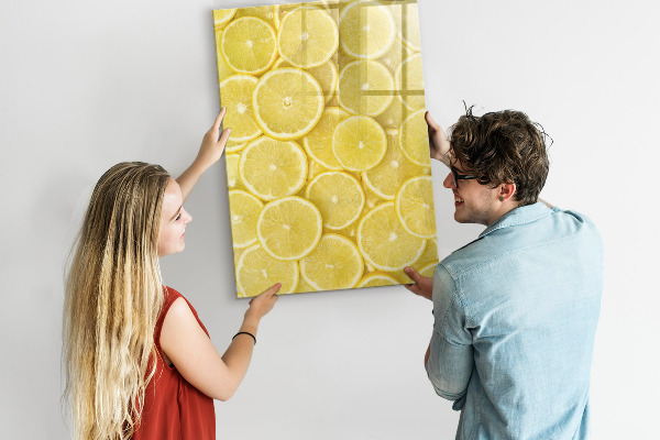 Lavagna magnetica scrivibile Lavagna per appunti con limoni colorati
