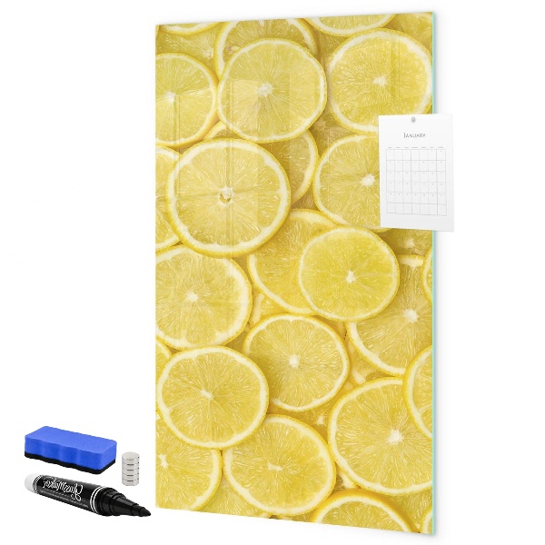 Lavagna magnetica scrivibile Lavagna per appunti con limoni colorati