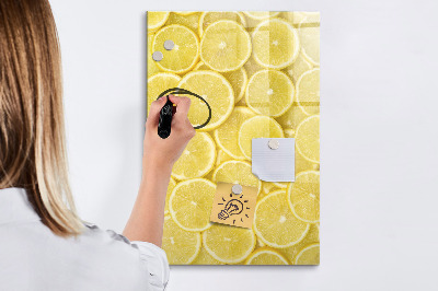 Lavagna magnetica scrivibile Lavagna per appunti con limoni colorati