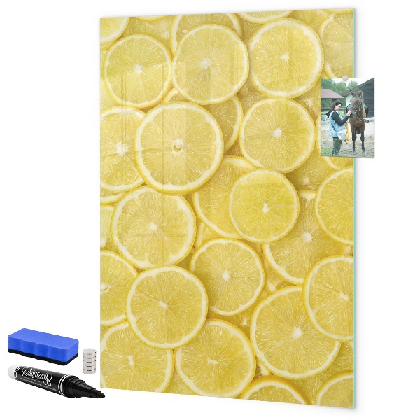 Lavagna magnetica scrivibile Lavagna per appunti con limoni colorati