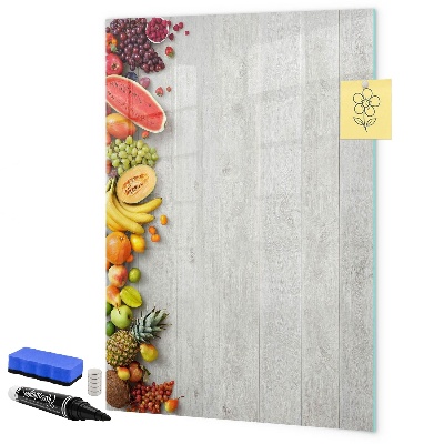 Lavagna magnetica con pennarelli Vassoio di frutta creativo con foto