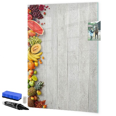 Lavagna magnetica con pennarelli Vassoio di frutta creativo con foto