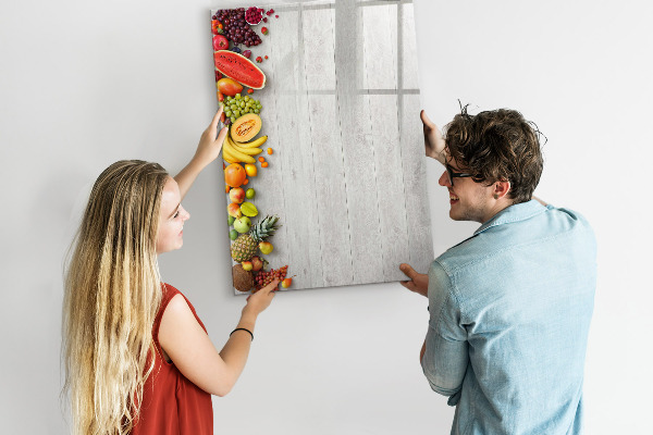 Lavagna magnetica con pennarelli Vassoio di frutta creativo con foto