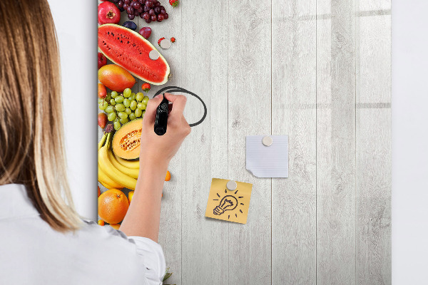 Lavagna magnetica con pennarelli Vassoio di frutta creativo con foto