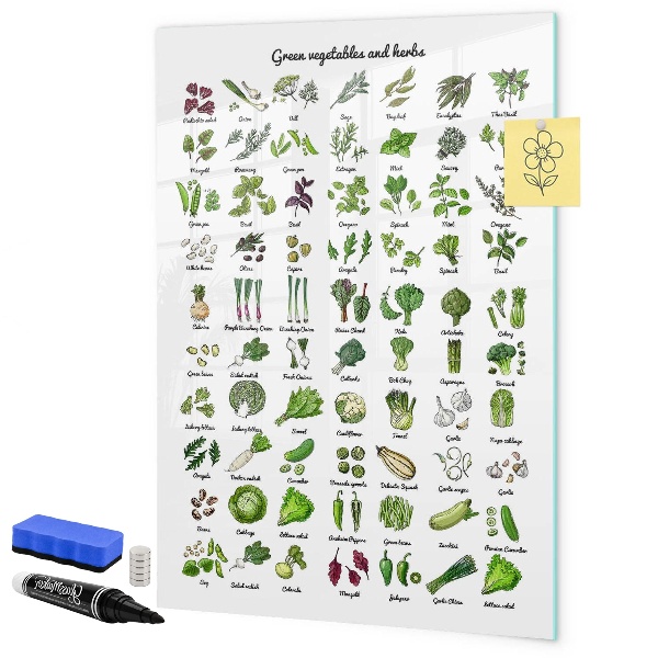 Lavagna magnetica con pennarelli Verdure ed erbe aromatiche in grafica
