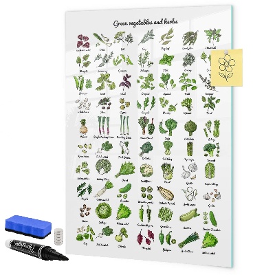 Lavagna magnetica con pennarelli Verdure ed erbe aromatiche in grafica