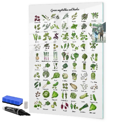 Lavagna magnetica con pennarelli Verdure ed erbe aromatiche in grafica