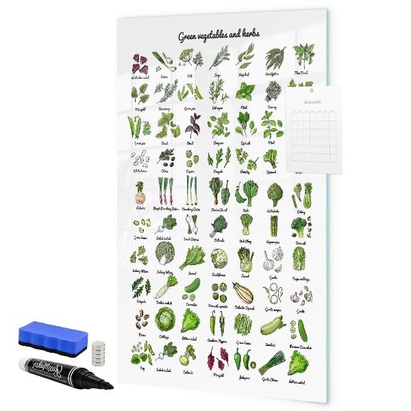 Lavagna magnetica con pennarelli Verdure ed erbe aromatiche in grafica