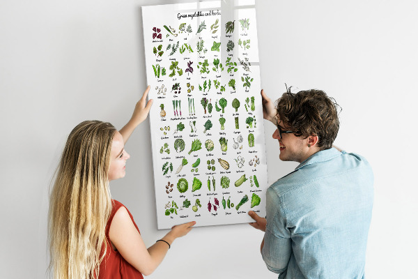 Lavagna magnetica con pennarelli Verdure ed erbe aromatiche in grafica