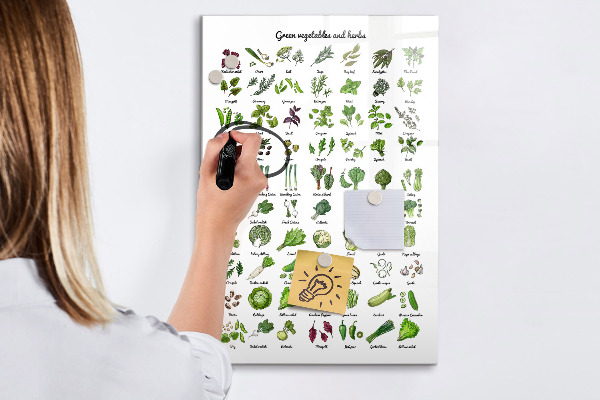 Lavagna magnetica con pennarelli Verdure ed erbe aromatiche in grafica