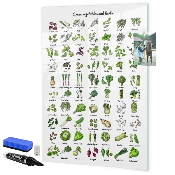 Lavagna magnetica con pennarelli Verdure ed erbe aromatiche in grafica