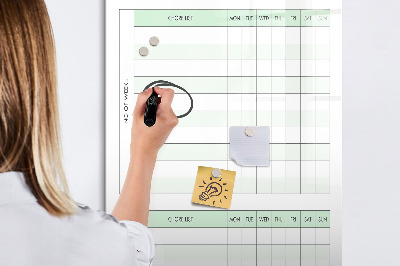 Lavagna magnetica scrivibile Agenda per le faccende domestiche della famiglia