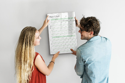 Lavagna magnetica scrivibile Agenda per le faccende domestiche della famiglia