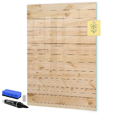 Lavagna magnetica scrivibile Lavagna per appunti su sfondo di legno