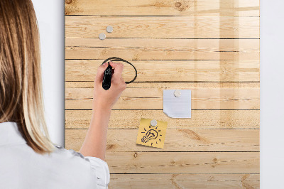 Lavagna magnetica scrivibile Lavagna per appunti su sfondo di legno