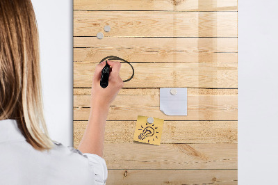 Lavagna magnetica scrivibile Lavagna per appunti su sfondo di legno