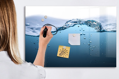 Lavagna magnetica scrivibile Sfondo acquatico con foto e accessori